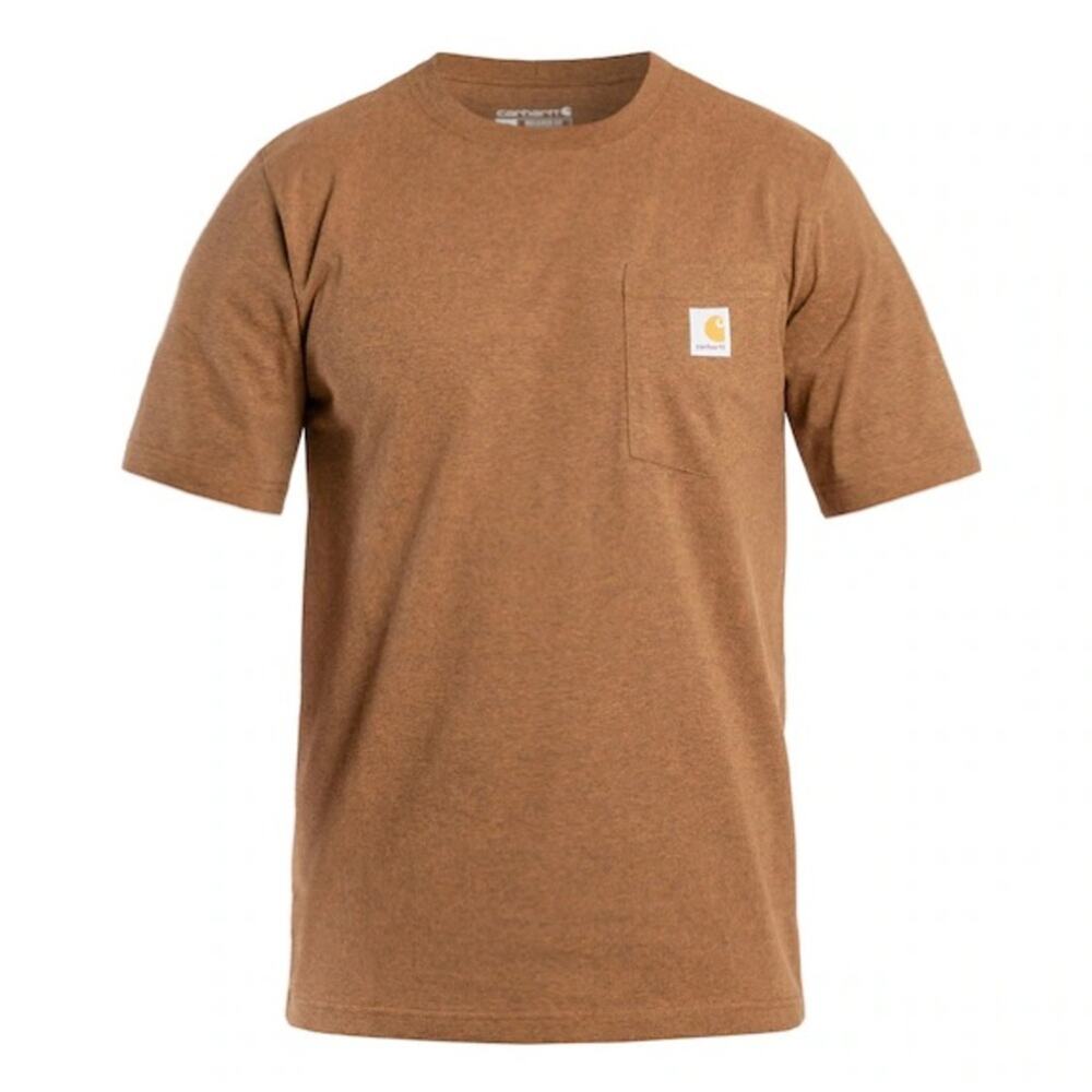 Carhartt Men's Loose Fit Heavyweight SS T-Shirt Heathered Brown Medium